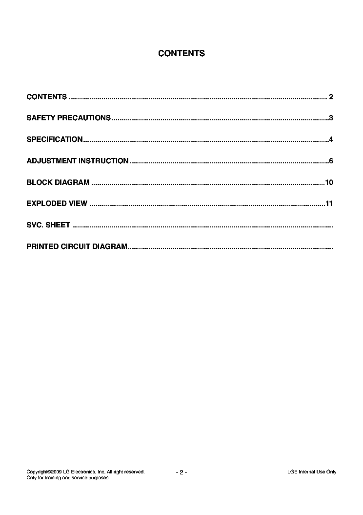 LG 60PS60FD[-AA] CHASSIS PU92C service manual (2nd page)
